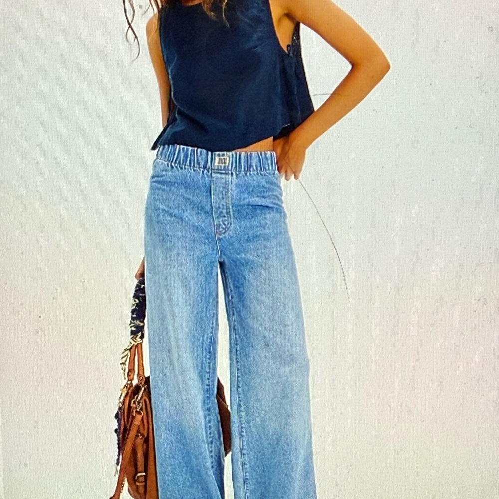 Mother SNACKS high-rise wide leg jeans